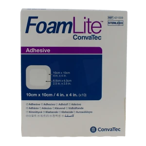 Foam Lite Convatec Pansement Hydrocellulaire Adhésif Stérile 10x10cm B/10