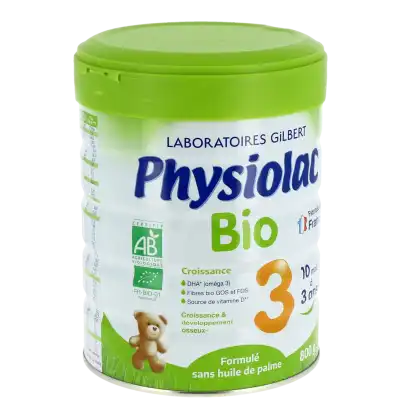 Physiolac Bio 3 Croissance Lait En Poudre B/800g à NICE
