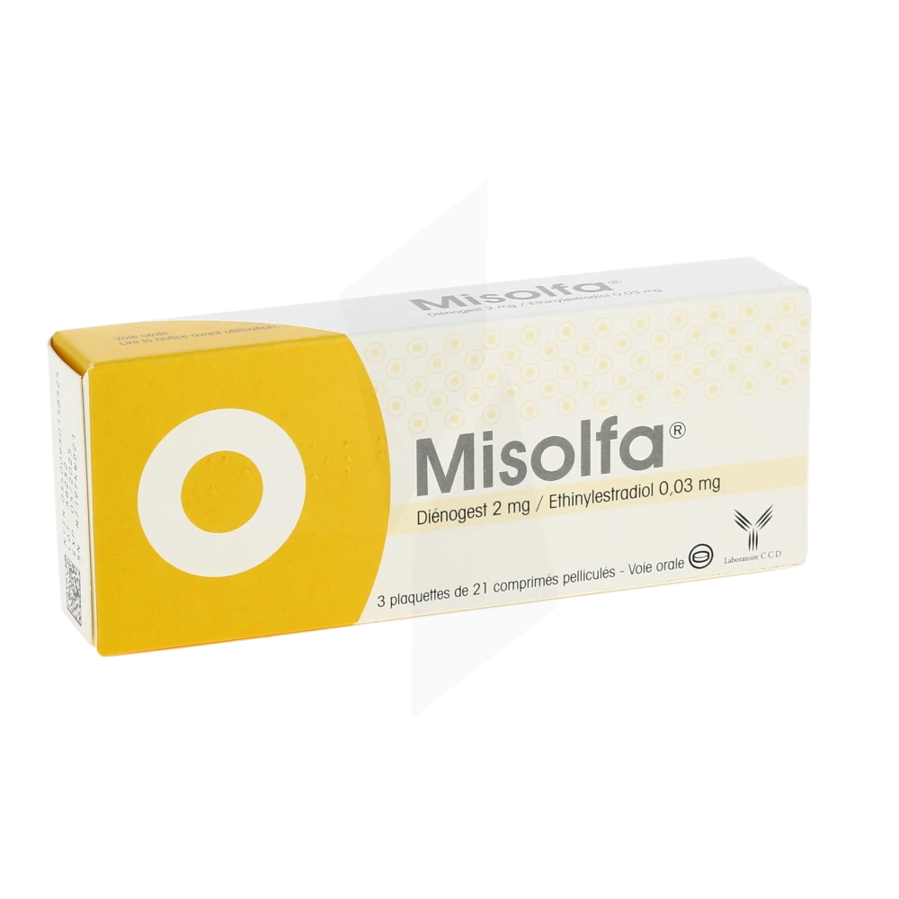 Misolfa 2 Mg/0,03 Mg, Comprimé Pelliculé