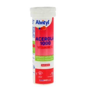 Alvityl Acérola 1000 Vitamine C Comprimés à Croquer Tube De 15