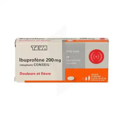 Ibuprofene Teva Conseil 200 Mg Cpr Enr Plq/20 à DURMENACH