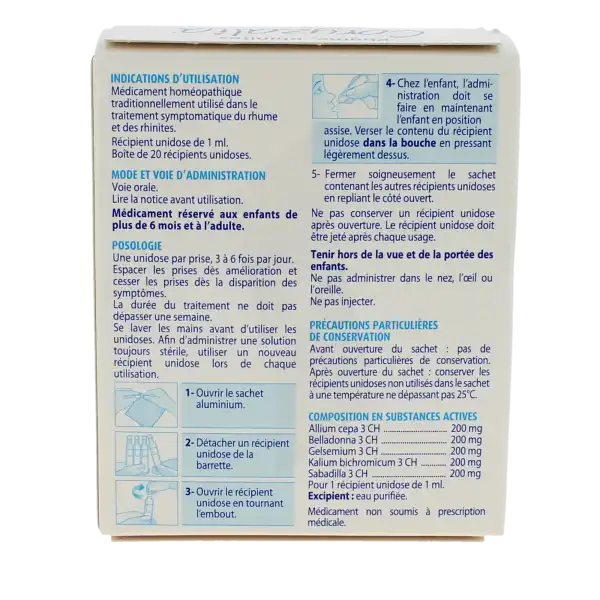 Boiron Coryzalia, Solution Buvable En Récipient Unidose