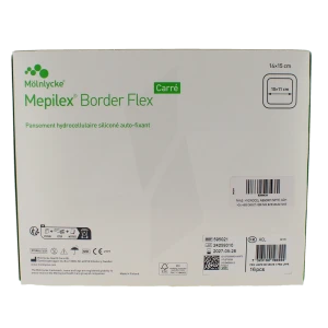 Mepilex Border Flex Carré Pansement Hydrocellulaire Adhésif Stérile Siliconé 14x15cm B/16