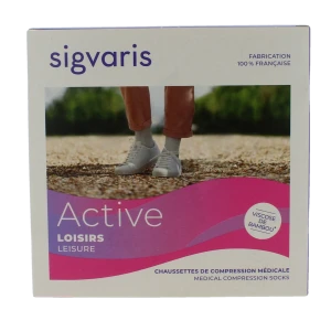 Sigvaris Active Loisirs Chaussette Classe 2 Femme Bleu Jean Long S