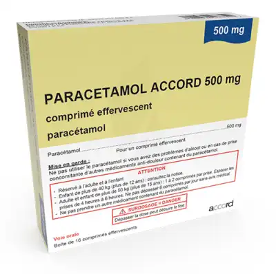 Paracetamol Accord 500 Mg, Comprimé Effervescent à BORDEAUX
