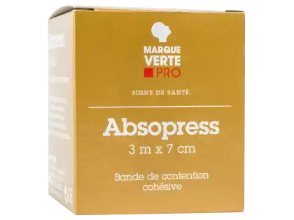 Absopress Bande Contention Cohésive 3m X 7cm  Blanc