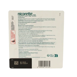 Nicorette Fruits 2 Mg, Comprimé à Sucer