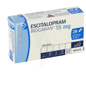 Escitalopram Biogaran 15 Mg, Comprimé Pelliculé Sécable
