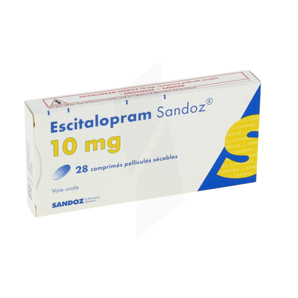 Escitalopram Sandoz 10 Mg, Comprimé Pelliculé Sécable