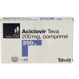 Aciclovir Teva 200 Mg, Comprimé