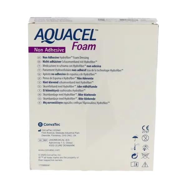 Aquacel Foam Pans Hydrocellulaire Non AdhÉsif StÉrile 12.5x12.5cm B/10