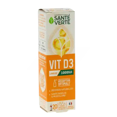 Santé Verte Vitamine D3 1000 Ui Solution Buvable Flacon Compte-gouttes De 20 Ml à Narbonne