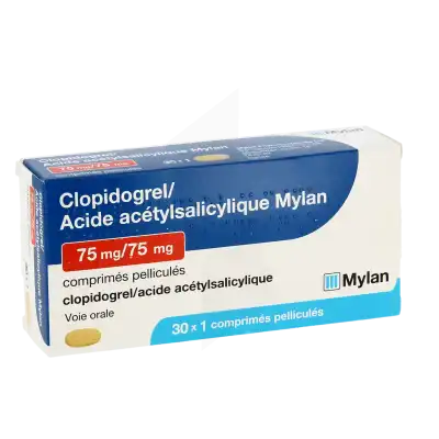 Clopidogrel/acide Acetylsalicylique Mylan 75 Mg/75 Mg, Comprimé Pelliculé à Lavernose-Lacasse
