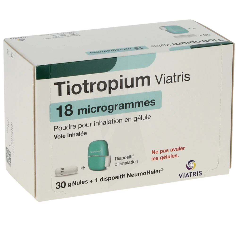 Tiotropium Viatris 18 Microgrammes, Poudre Pour Inhalation En Gélule