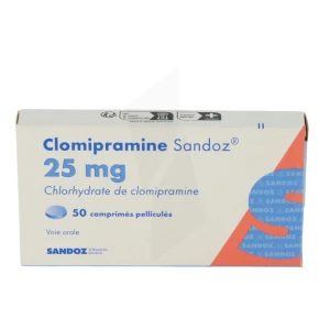 Clomipramine Sandoz 25 Mg, Comprimé Pelliculé