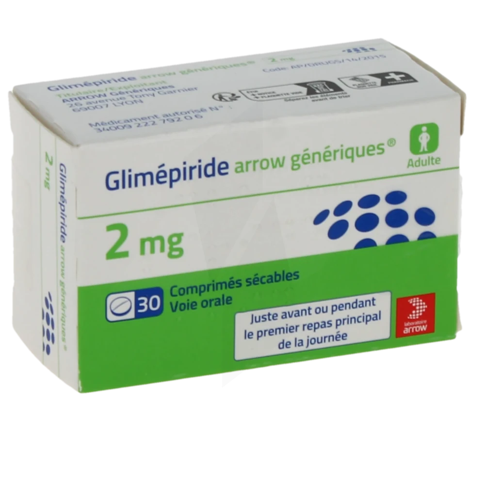 Glimepiride Arrow Generiques 2 Mg, Comprimé Sécable