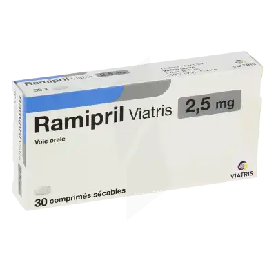 Ramipril Viatris 2,5 Mg, Comprimé Sécable à GRENOBLE