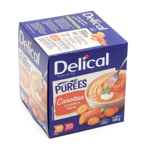 Delical Puree Hp Hc Nutriment Carottes Pointe De Crème 4bols/200