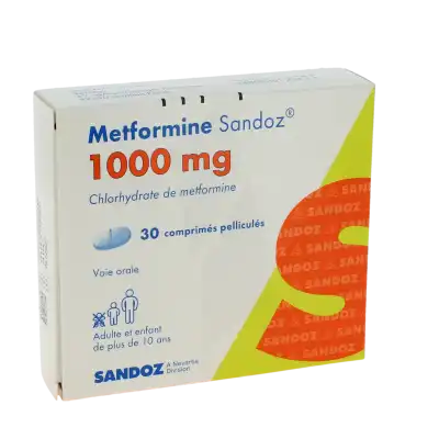 Metformine Sandoz 1000 Mg, Comprimé Pelliculé à Clermont-Ferrand
