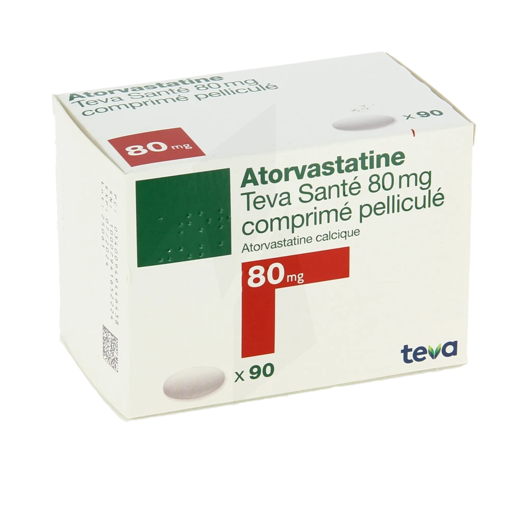 Atorvastatine Teva Sante 80 Mg, Comprimé Pelliculé