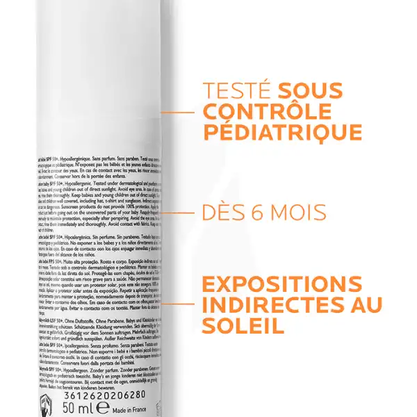 La Roche Posay Anthelios Dermo-pediatrics Crème Solaire En Lait Bébé Spf50+ Sans Parfum Flacon Pompe/50ml