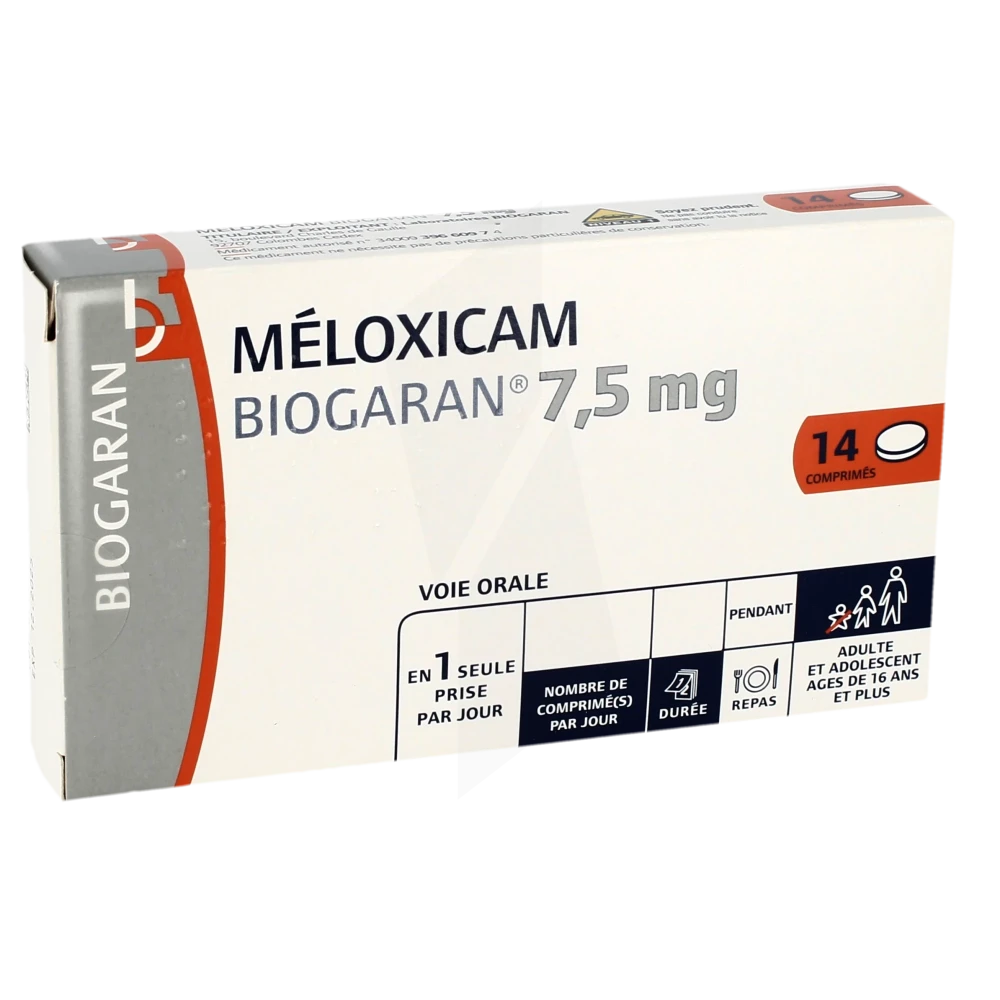 Meloxicam Biogaran 7,5 Mg, Comprimé