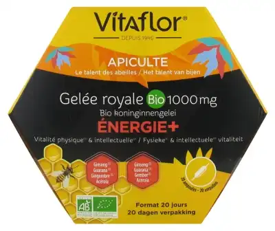 Vitaflor Apiculte GelÉe Royale Bio 1000 Mg S Buv Énergie+ 20amp/15ml à Libourne