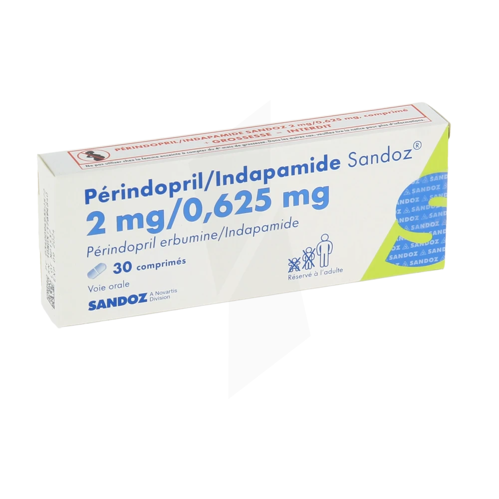 Perindopril/indapamide Sandoz 2 Mg/0,625 Mg, Comprimé