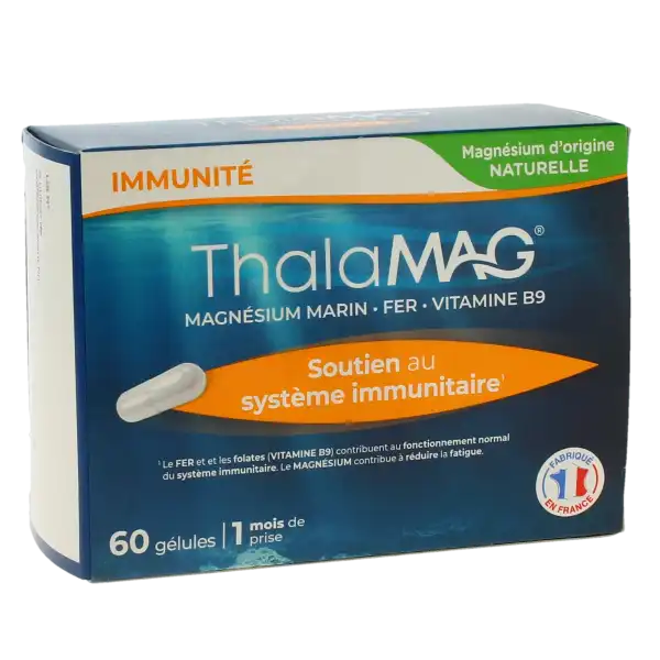 Thalamag Forme Physique & Mentale Magnésium Marin Fer Vitamine B9 Gélules Boîte De 60
