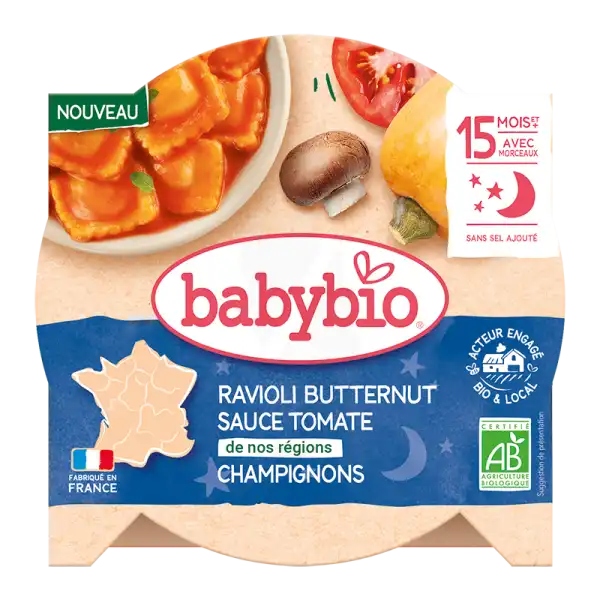 Babybio Alimentation Infantile Ravioli Butternut Sauce Tomate Doypack/190g