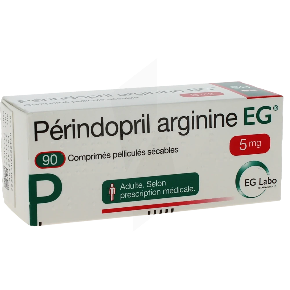 Perindopril Arginine Eg 5 Mg Cpr Pell Séc Plq Pvc/pvdc/alu/90