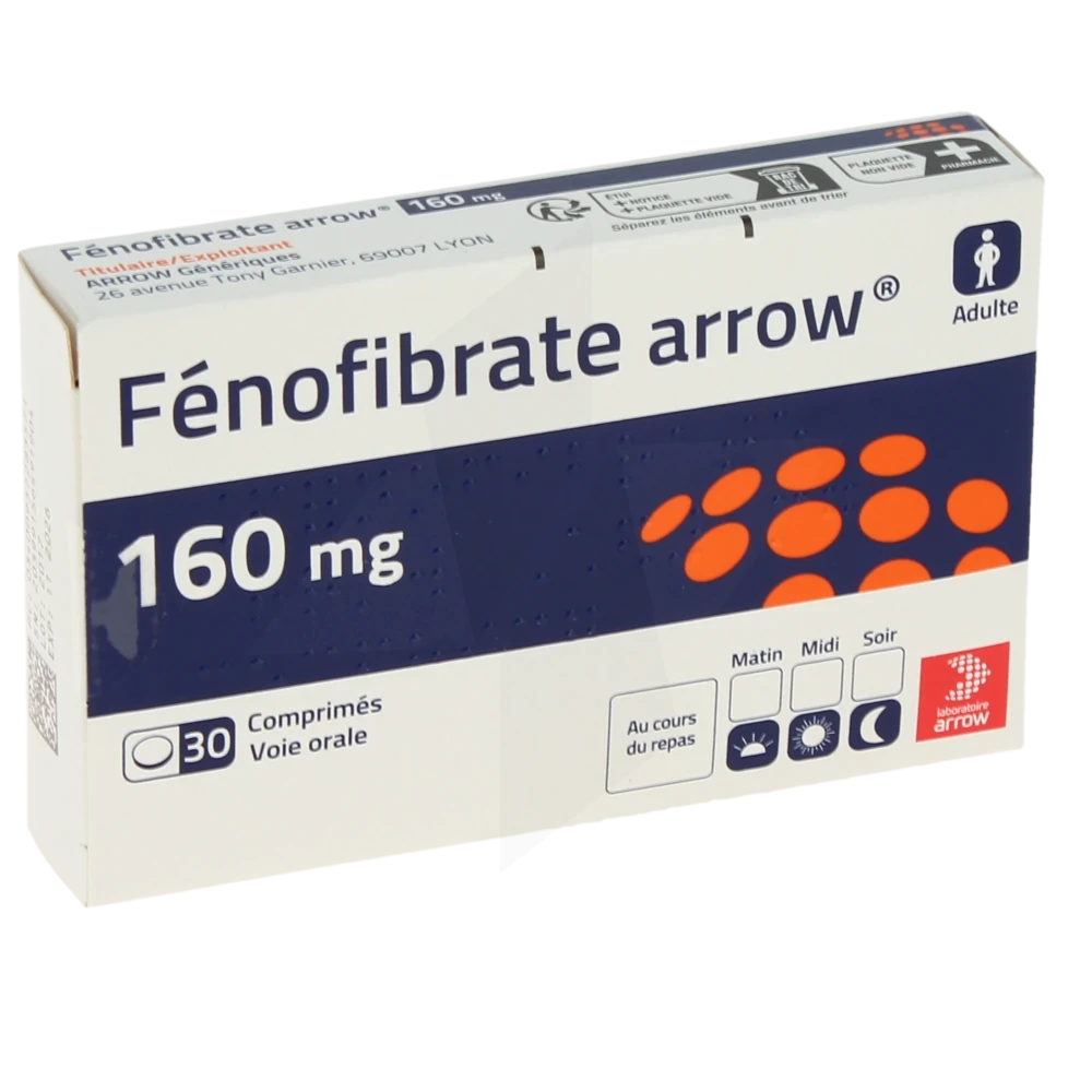 Fenofibrate Arrow 160 Mg, Comprimé