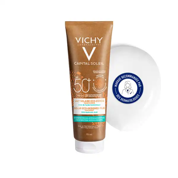 Vichy Capital Soleil Spf50+ Lait Éco-conÇu T/75ml