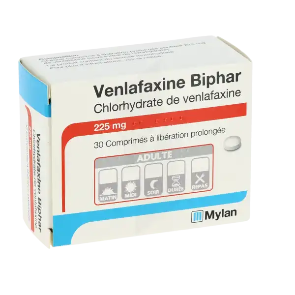 Venlafaxine Biphar 225 Mg, Comprimé à Libération Prolongée