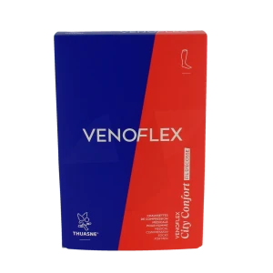 Venoflex City 2 Chaussette Fil D'écosse Confort Homme Pied Ouvert Noir Taille 2n