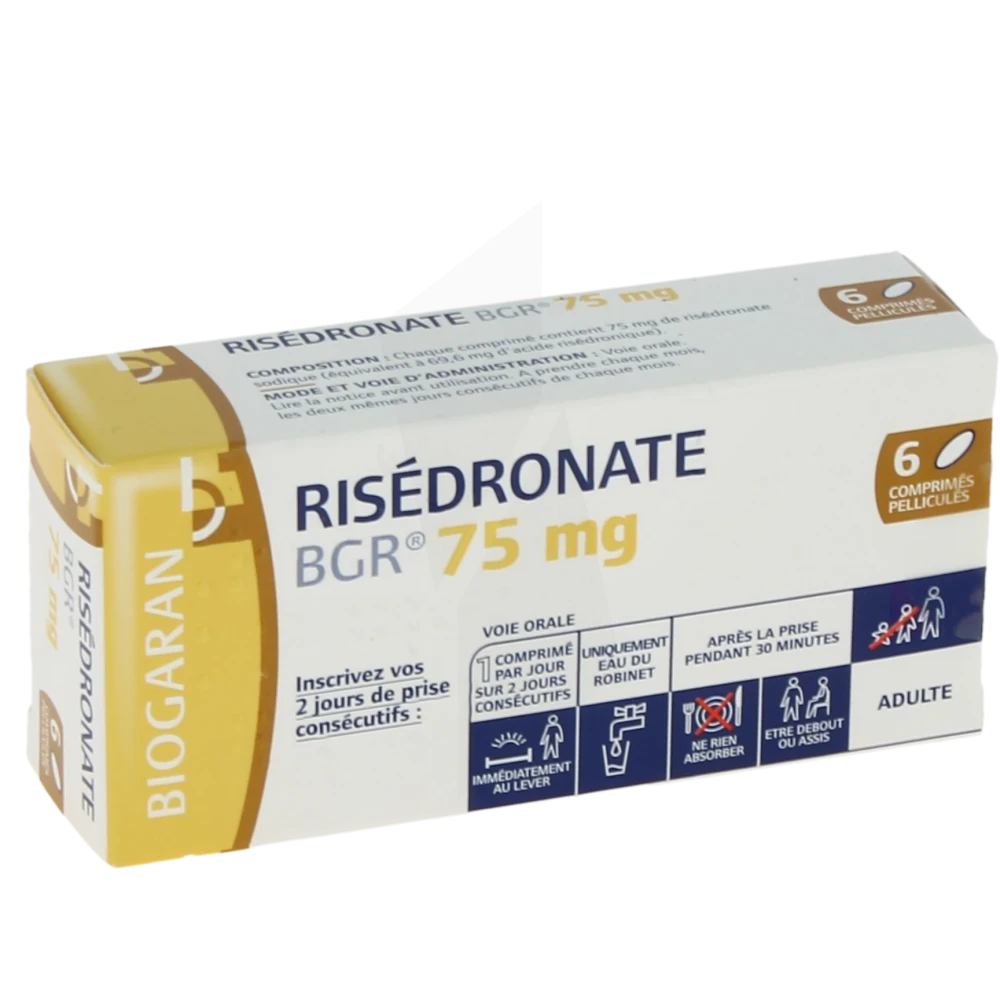 Risedronate Bgr 75 Mg, Comprimé Pelliculé