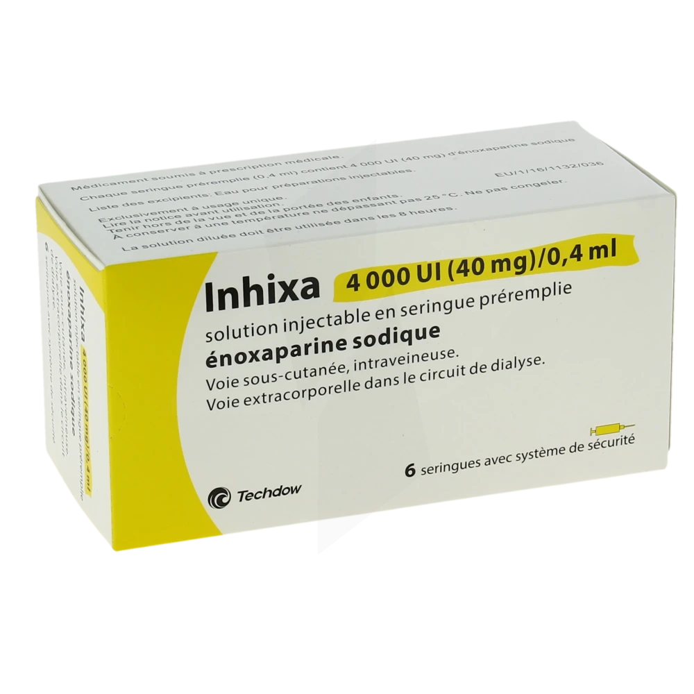 Inhixa 4 000 Ui (40 Mg) Dans 0,4 Ml, Solution Injectable En Seringue Préremplie