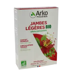 Arkofluide Bio Ultraextract Solution Buvable Jambes Légères 20 Ampoules/10ml à Eysines