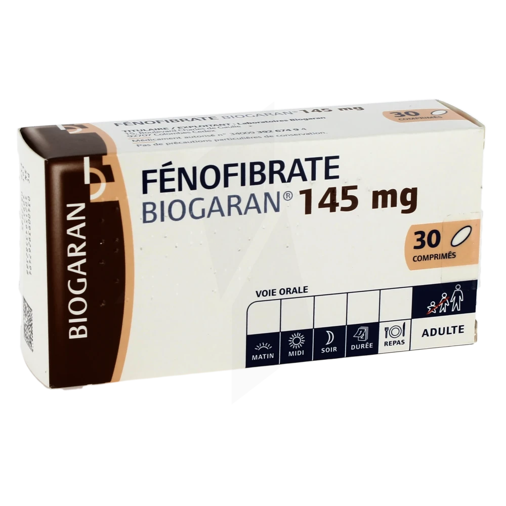Fenofibrate Biogaran 145 Mg, Comprimé