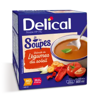 Delical Soupe Hp Hc Nutriment Velouté Légumes Du Soleil 4bols/200ml à SAINT-MEDARD-EN-JALLES