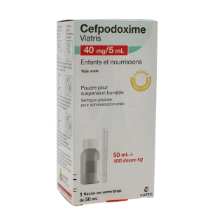 Cefpodoxime Viatris Enfants Et Nourissons 40 Mg/5 Ml, Poudre Pour Suspension Buvable