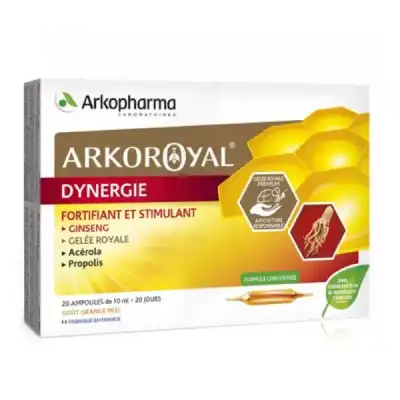 Arkoroyal Dynergie Ginseng Gelée Royale Propolis Solution Buvable 20 Ampoules/10ml à Sartrouville