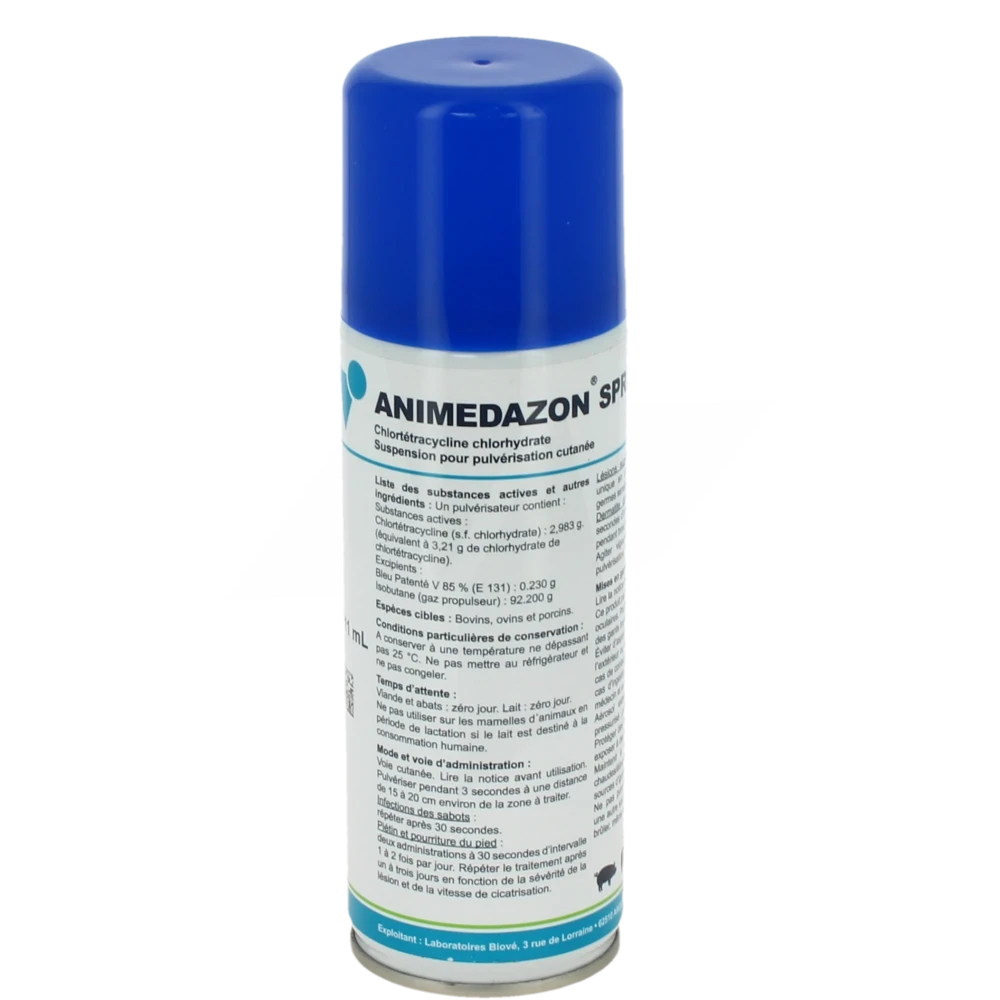 Animedazon Spray Suspension Pour Pulverisation Cutanee Pour Bovins, Ovins Et Porcins, Suspension Pour Pulvérisation Cutanée