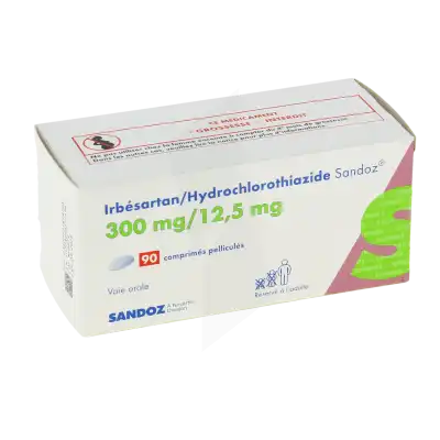 Irbesartan/hydrochlorothiazide Sandoz 300 Mg/12,5 Mg, Comprimé Pelliculé à Bordeaux