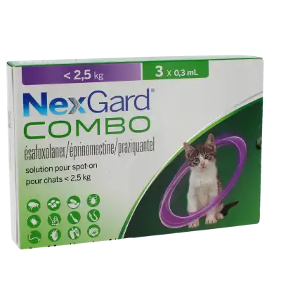 NEXGARD COMBO SOLUTION POUR SPOT-ON POUR CHATS < 2,5 KG, Solution pour spot-on