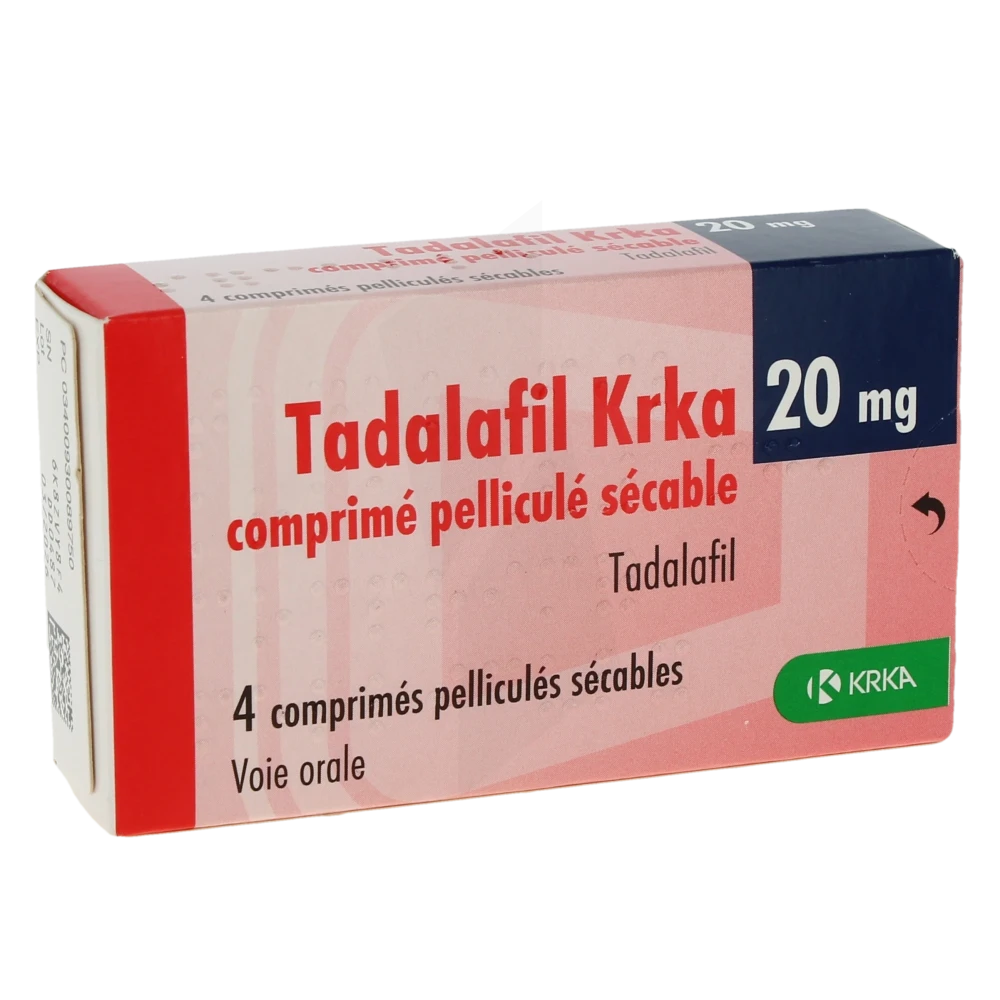 Tadalafil Krka 20 Mg, Comprimé Pelliculé Sécable