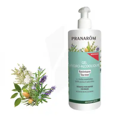 Aromaforce Gel Hydroalcoolique Ravintsara Tea Tree Fl/500ml à Salins-les-Bains