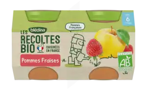 Blédina Les Récoltes Bio Pommes Fraises 2 Pots/130g à CORMEILLES-EN-PARISIS