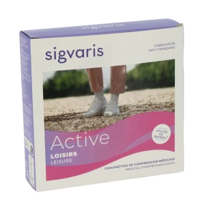 Sigvaris 2 Active Loisirs New Chaussette Femme Noir Mn