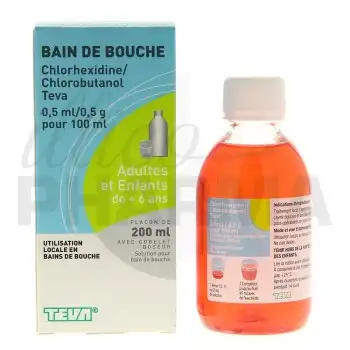 Chlorhexidine/chlorobutanol Teva 0,5 Ml/0,5 G Pour 100 Ml, Solution Pour Bain De Bouche En Flacon à Nantes